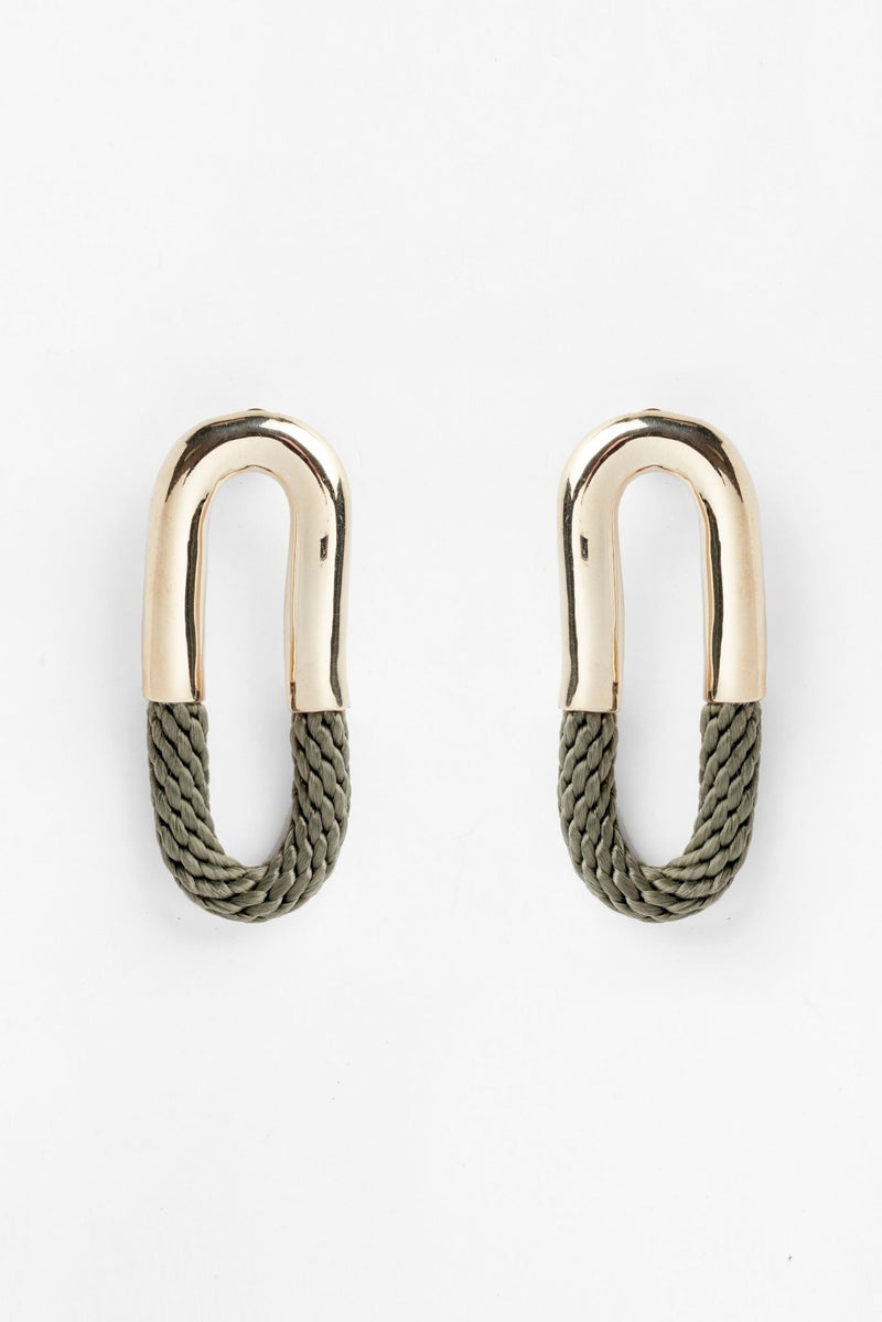 Cantadora Oval Brass and Rope Earrings for Ichyulu