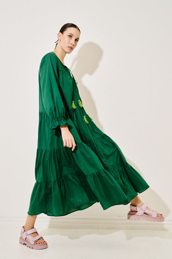 Asha Eleven Iris Dress Olive Green for Ichyulu