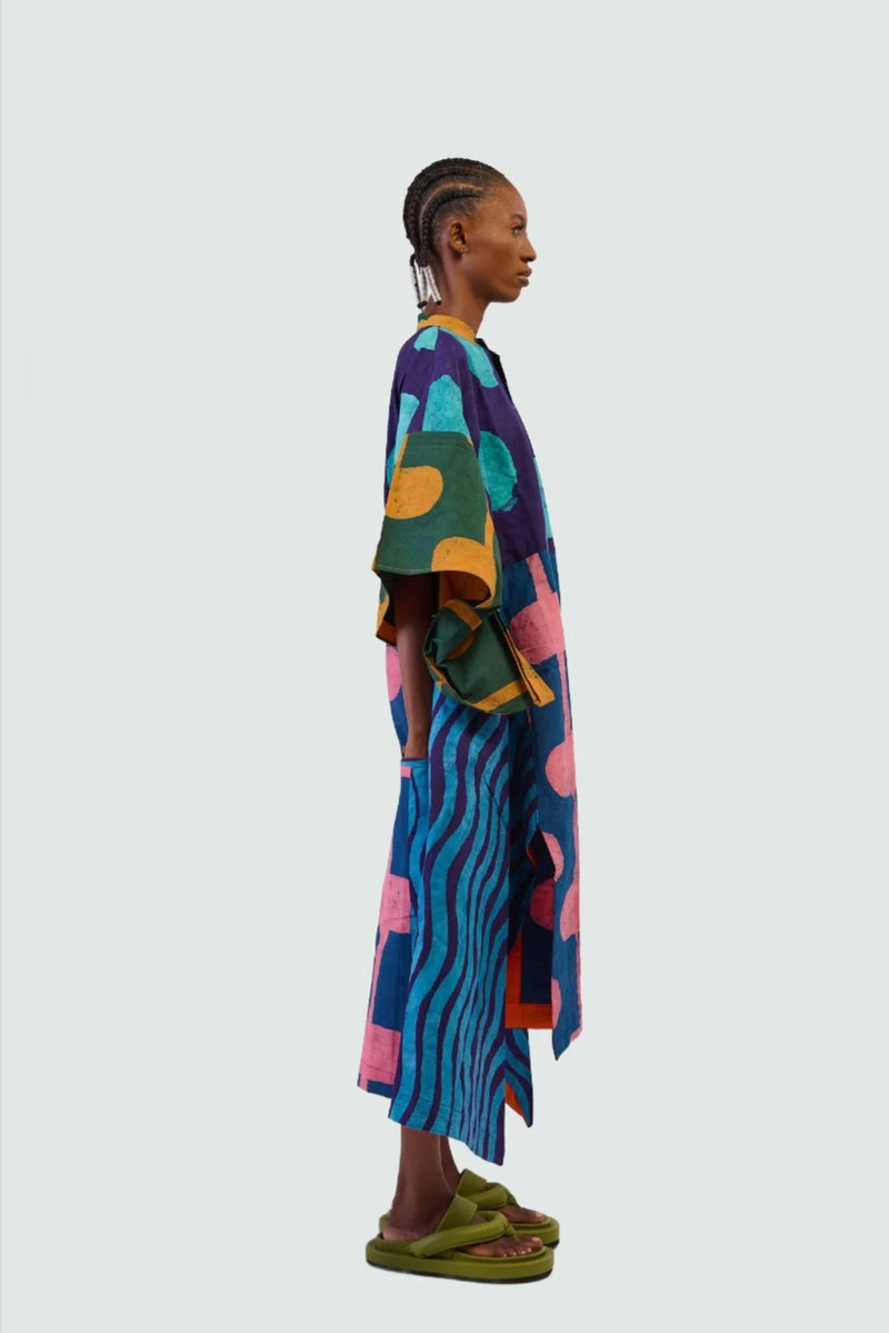 Dye Lab  Multi Colour Osaka Kimono Shirt Dress for Ichyulu