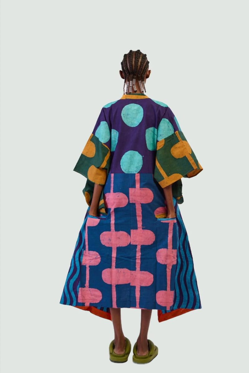 Dye Lab  Multi Colour Osaka Kimono Shirt Dress for Ichyulu