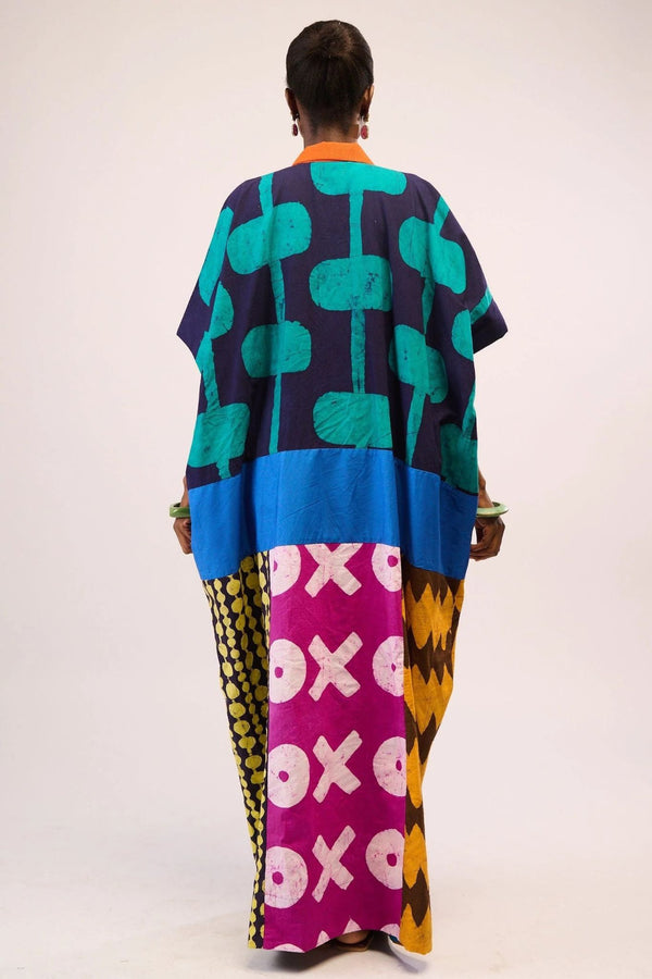 Dye Lab Seagreen and Purple Multi Colour Agbada for Ichyulu