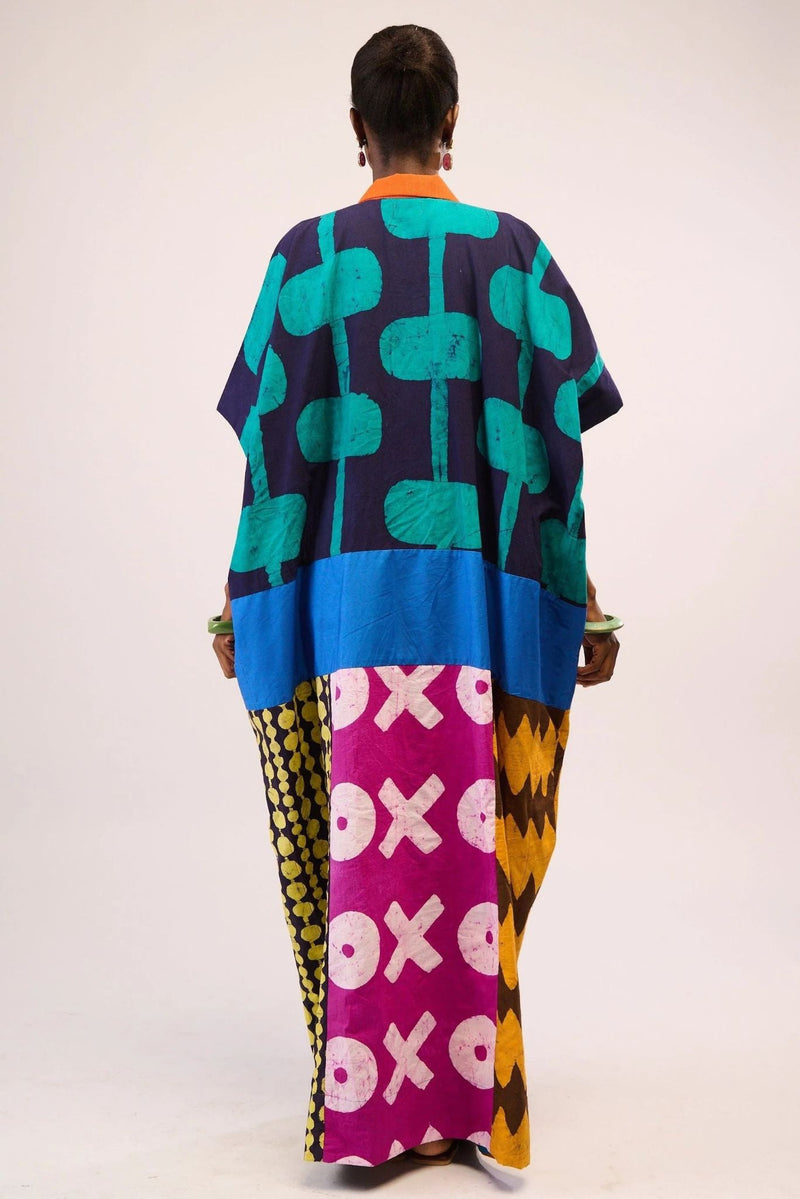 Dye Lab Seagreen and Purple Multi Colour Agbada for Ichyulu