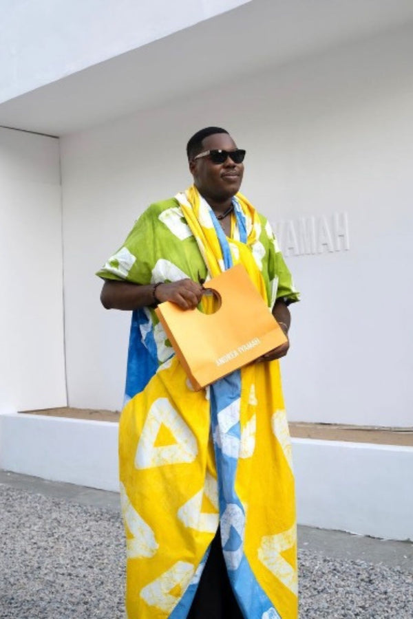 Eki Kere Yellow Shawl Kaftan for Ichyulu