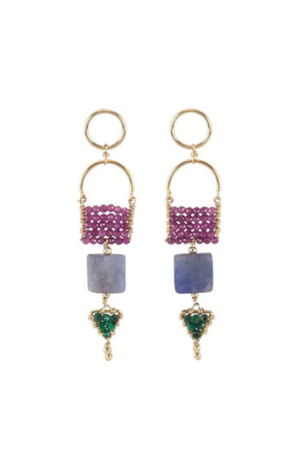 Sidai Designs Tiered Arch Tanzanite Pendant Earrings for Ichyulu