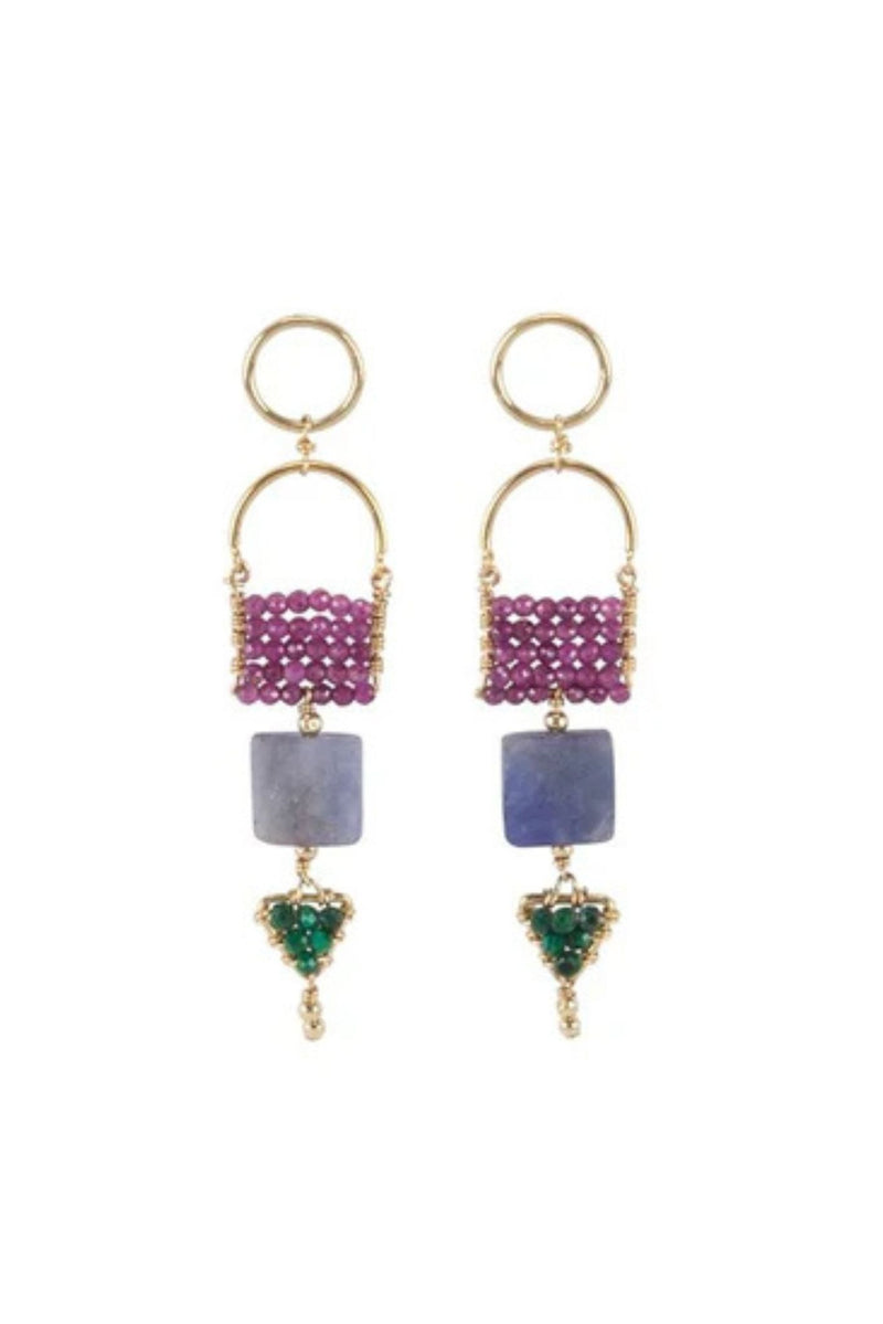 Sidai Designs Tiered Arch Tanzanite Pendant Earrings for Ichyulu