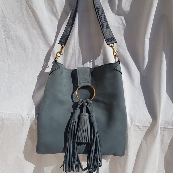 Bush Princess Loisaba Suede Tassel Bag Steel Grey Ichyulu