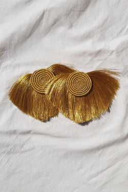 Gold Hula Tassel Earrings