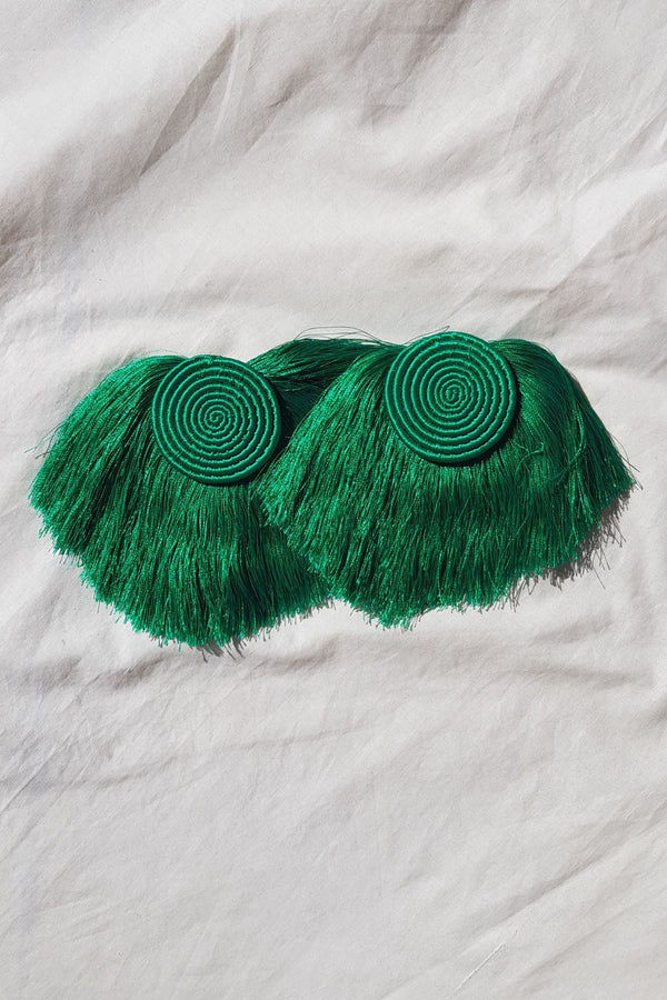 Inzuki Green Hula Tassel Earrings for Ichyulu