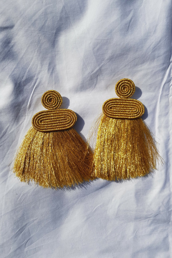 Gold Kobwa Tassel Earrings