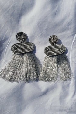 Silver Kobwa Tassel Earrings