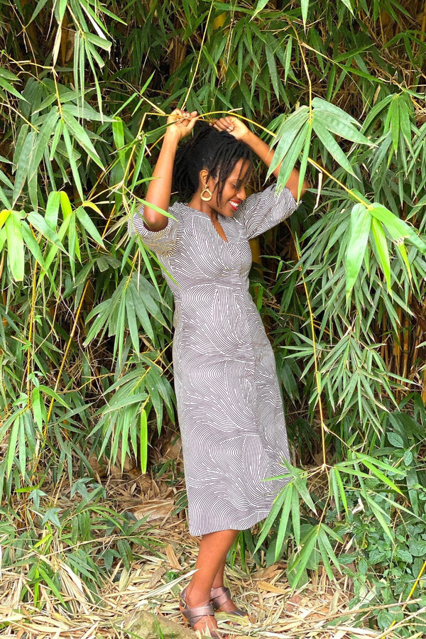 Lokol V Neck Midi Dress Made in Kenya