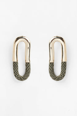Cantadora Oval Brass and Rope Earrings for Ichyulu