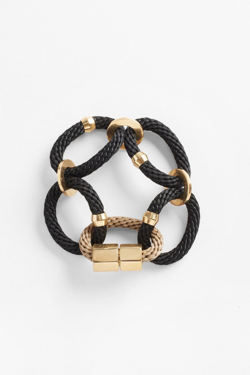 Black Interconnected Rope Bracelet by Pichulik for Ichyulu