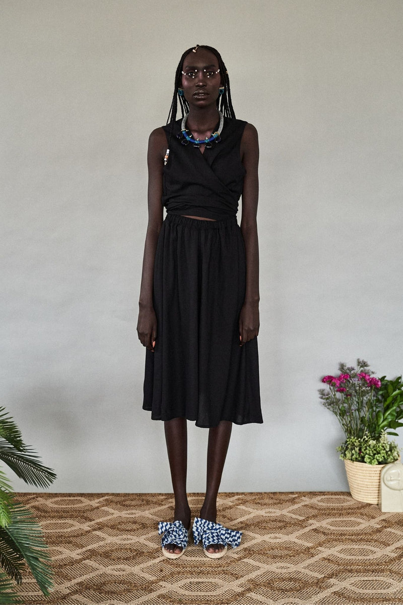 Selfi Black Sleeveless Wrap Dress L (UK 14 - 16) Selfi Black Sleeveless Wrap Dress L (UK 14 - 16)