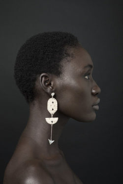 Beaded Silver Earrings Made in Tanzania for Ichyulu