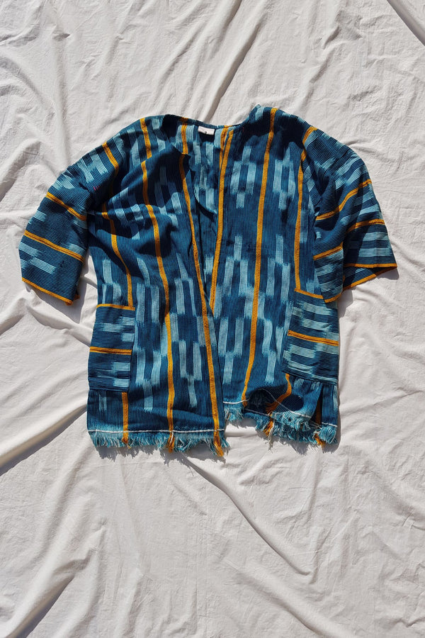 Threaded Tribes Blue Baule Cloak for Ichyulu
