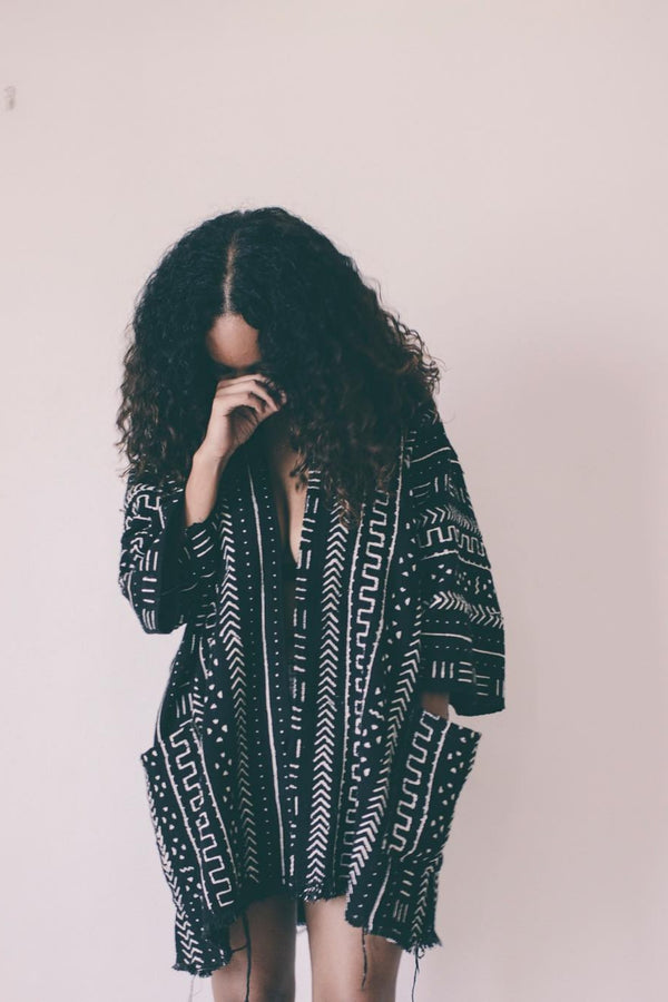 Mudcloth cloak from Threaded Tribes